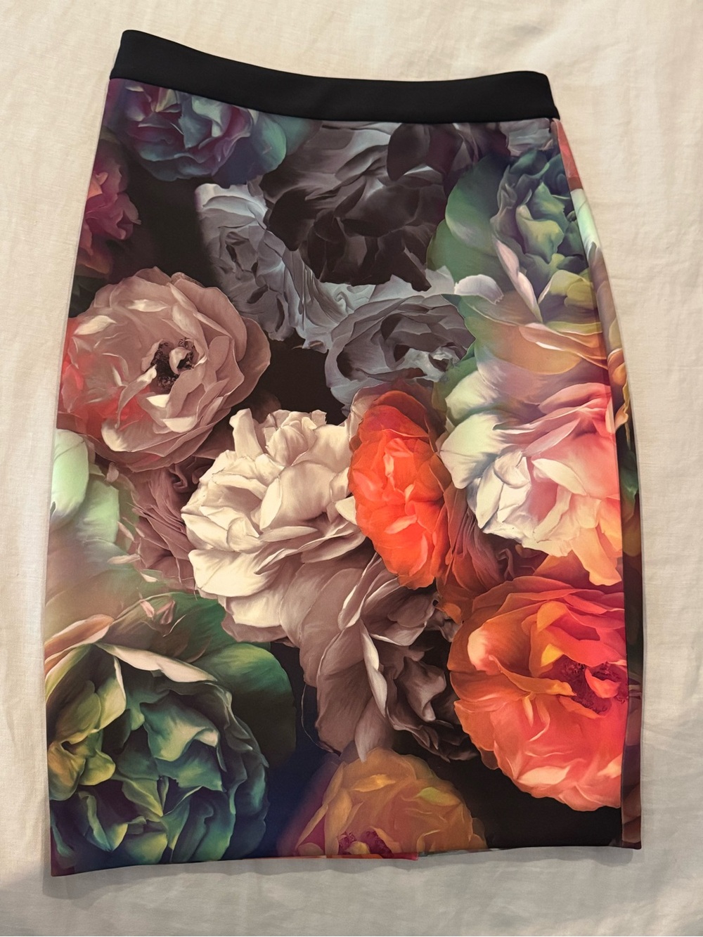 Ted Baker London Floral Pencil Skirt in Black with Multicolor Blooms